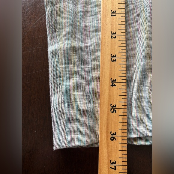 Theory Treeca Pull On Linen Blend Slim Cropped Pants 16 Multi-Colour Pockets - Picture 14 of 16